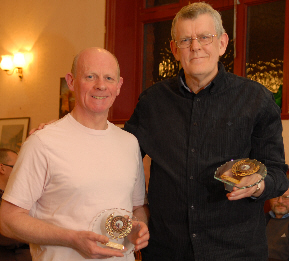 Phil Charlton and Ian Tarr, who became the second and third players respectively to win a century of Bristol Premier League matches within four weeks of one another